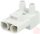Elektromos csatlakozó, anya, szétkapcsolható, 2 pólusú, sorkapcsos, fehér