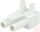 Elektromos csatlakozó, apa, szétkapcsolható, 2 pólusú, sorkapcsos, fehér