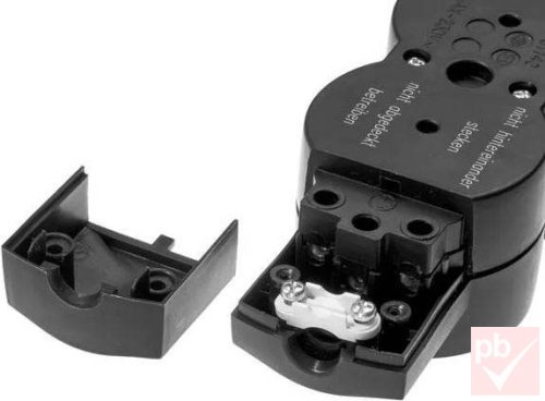 Hálózati elosztósor, szerelhető, 4 aljzat, kapcsoló nélkül, kábel nélkül, fekete