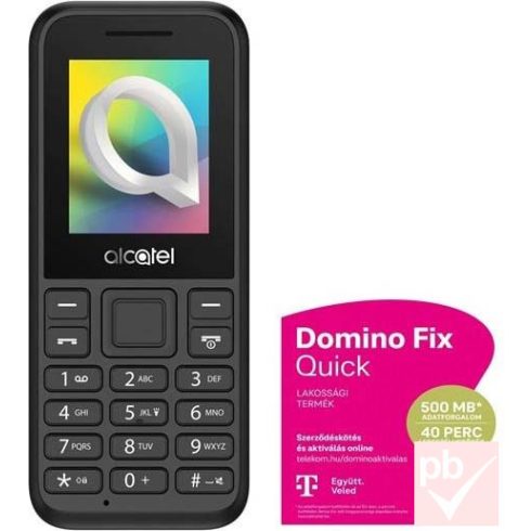 Alcatel 1068 DS* fekete mobiltelefon + DominoFix Quick csomag