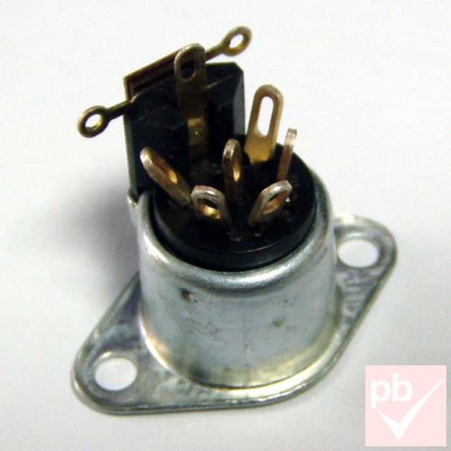 DIN aljzat, beépíthető, dobozba, 6-pin, kapcsolóval