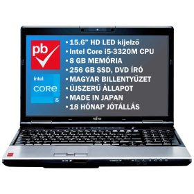   Fujitsu Lifebook E782 15.6" felújított prémium használt laptop (Core i5, 8GB, 256GB)