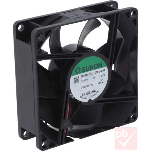 Sunon EF80251S2-1000U-A99 ventilátor (12V DC 1.34W 80x80x25mm)