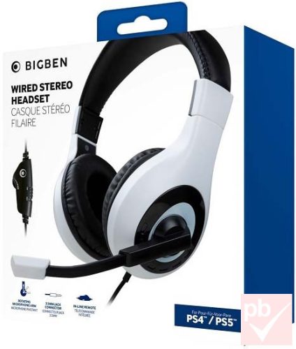 Bigben V1 PlayStation 4 / 5 + PC gaming headset (fekete-fehér)