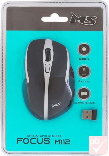 MS Focus M112 fekete-ezüst vezeték nélküli egér