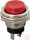 Nyomógomb, kerek, 1 körös, 2 láb, piros, 250V 2A