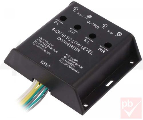 Autó hifi jelszint konverter (4 csatornás, 40W)