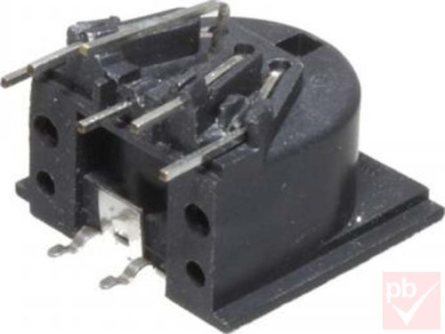 DIN aljzat, beépíthető, nyákba, 6-pin (Hirschmann)