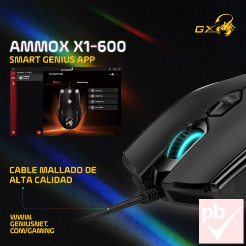 Genius Ammox X1-600 USB gaming egér
