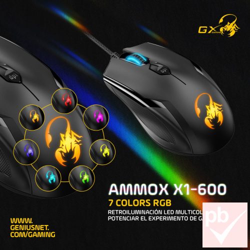 Genius Ammox X1-600 USB gaming egér