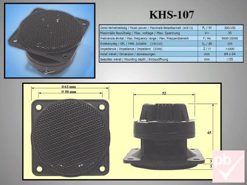 SAL KHS 107 piezo magassugárzó (szögletes, 65x65mm)