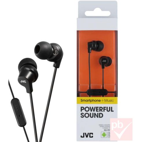 JVC FR15B Powerful Sound mikrofonos fülhallgató (fekete)