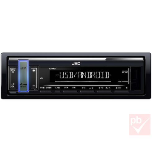 JVC KD-X161 autós fejegység (FM, USB, AUX, Auto Dimmer)