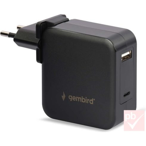 Gembird Universal USB Laptop Charger laptop töltő (USB A-C, 60W, PD, QC3.0)