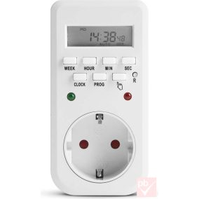   Delight 20298B digitális kapcsolóóra visszajelző LED-ekkel, 250V 16A
