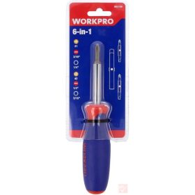  Workpro 6-in1 multi csavarhúzó (PH1, PH2, SL 3/16, SL 1/4, HEX 1/4, HEX 5/16)