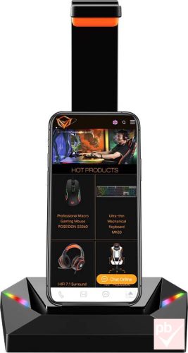 Meetion MT-U003 RGB LED fejhallgató állvány + USB HUB