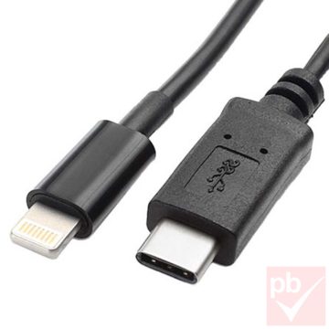 USB 3.0 C-Lightning összekötő kábel, fekete, 10W, 1.0m