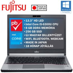   Fujitsu Lifebook E736 13.3" felújított prémium használt laptop (Core i5, 8GB, 256GB)