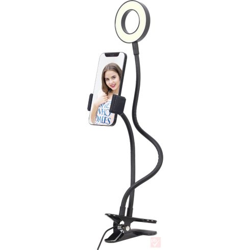 Gembird Selfie Ring Light LED körlámpa telefon tartóval