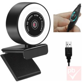 Platinet 2K LED Ring webkamera beépített mikrofonnal
