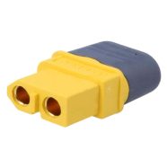   Elektromos csatlakozó, XT60H, anya, 2 pólusú, forrasztható, sárga, 30A