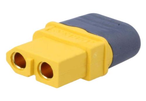 Elektromos csatlakozó, XT60H, anya, 2 pólusú, forrasztható, sárga, 30A