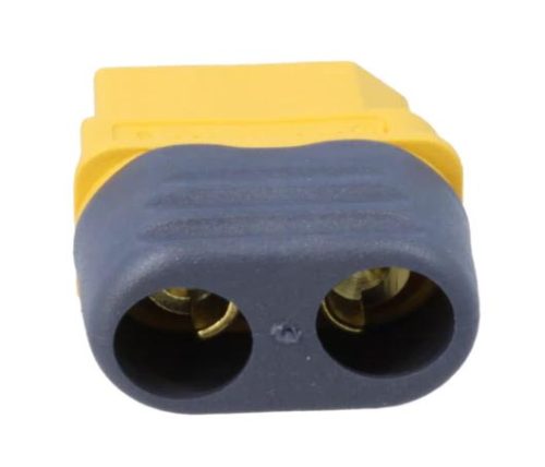 Elektromos csatlakozó, XT60H, anya, 2 pólusú, forrasztható, sárga, 30A