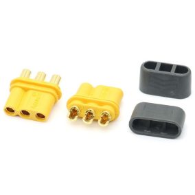   Elektromos csatlakozó, MR30, anya, 3 pólusú, forrasztható, sárga, 15A