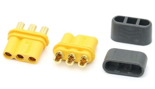 Elektromos csatlakozó, MR30, anya, 3 pólusú, forrasztható, sárga, 15A