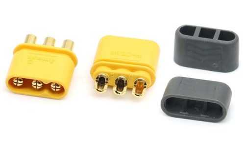 Elektromos csatlakozó, MR30, apa, 3 pólusú, forrasztható, sárga, 15A