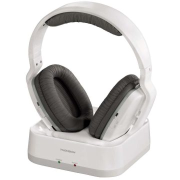   Thomson Wireless Headphones vezeték nélküli fejhallató dokkolós töltővel (fehér)