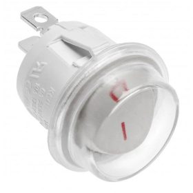   Billenő kapcsoló, kerek, fehér, világítás nélkül, vízzáró kupakkal, 1 körös, 2 állású, 2 láb, 20mm