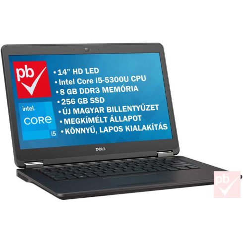 Dell Latitude E7450 14" felújított prémium használt laptop (Core i5, 8GB, 256GB)