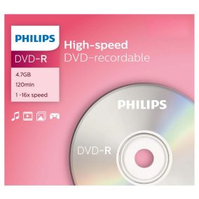   Philips DVD-R 4.7GB egyszer írható lemez vékony műanyag tokban