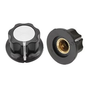   Potenciométer forgató gomb, 6-os tengelyre, csavaros, jelöléssel, 20mm