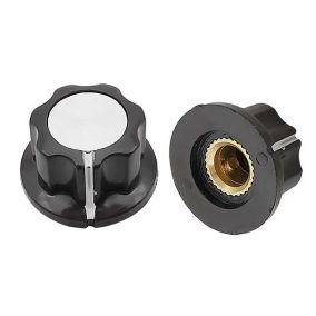   Potenciométer forgató gomb, 6-os tengelyre, csavaros, jelöléssel, 20mm