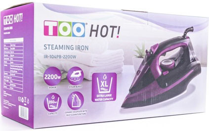 TOO 2200W fekete-lila gőzölős vasaló