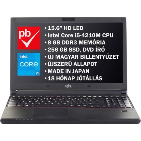 Fujitsu Lifebook E554 15.6" felújított prémium használt laptop