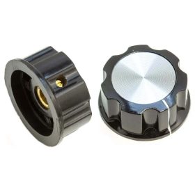   Potenciométer forgató gomb, 6-os tengelyre, csavaros, jelöléssel 33mm