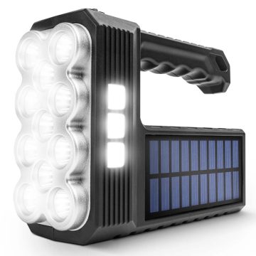  Phenom Solar XPE+COB LED lámpa munkalámpa funkcióval, napelemes+USB töltő