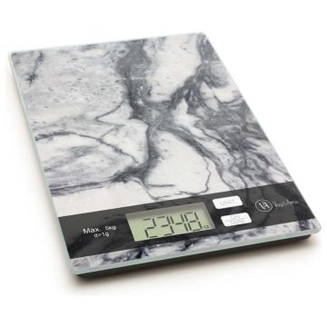   Vog & Arths digitális konyhai mérleg (fehér márvány design, max. 5kg)