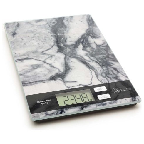 Vog & Arths digitális konyhai mérleg (fehér márvány design, max. 5kg)