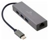 Gembird gigabit USB LAN adapter Type-C dugóval + 3 portos USB 3.1 elosztó (HUB)