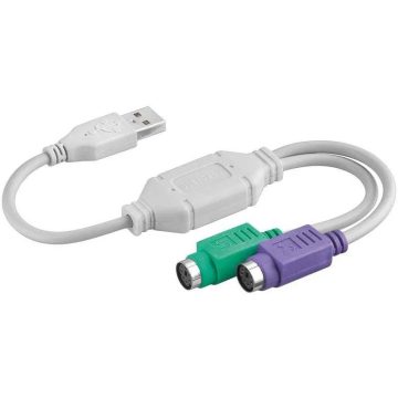 USB-PS/2 átalakító (USB 2.0 dugó -> 2x PS/2 aljzat)