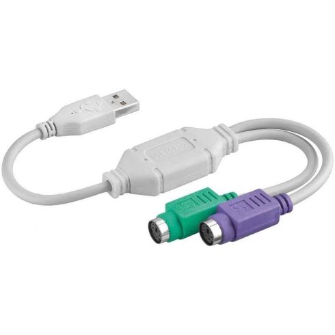 USB-PS/2 átalakító (USB 2.0 dugó -> 2x PS/2 aljzat)