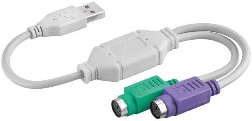 USB-PS/2 átalakító (USB 2.0 dugó -> 2x PS/2 aljzat)