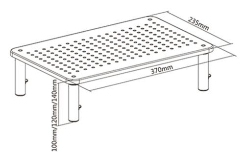 Gembird asztali monitor tartó állvány, acél, állítható, max. 20kg, 370x235x120mm
