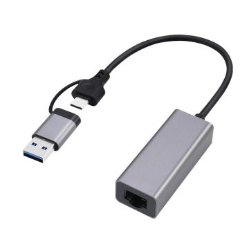   Gembird gigabit USB LAN adapter Type-C dugóval + Type-A átalakítóval