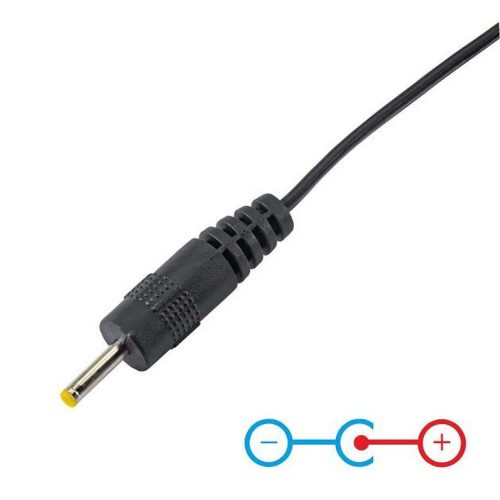 USB DC töltő kábel (USB Type-A dugó / 2.5x0.7mm DC dugó) 0.8m